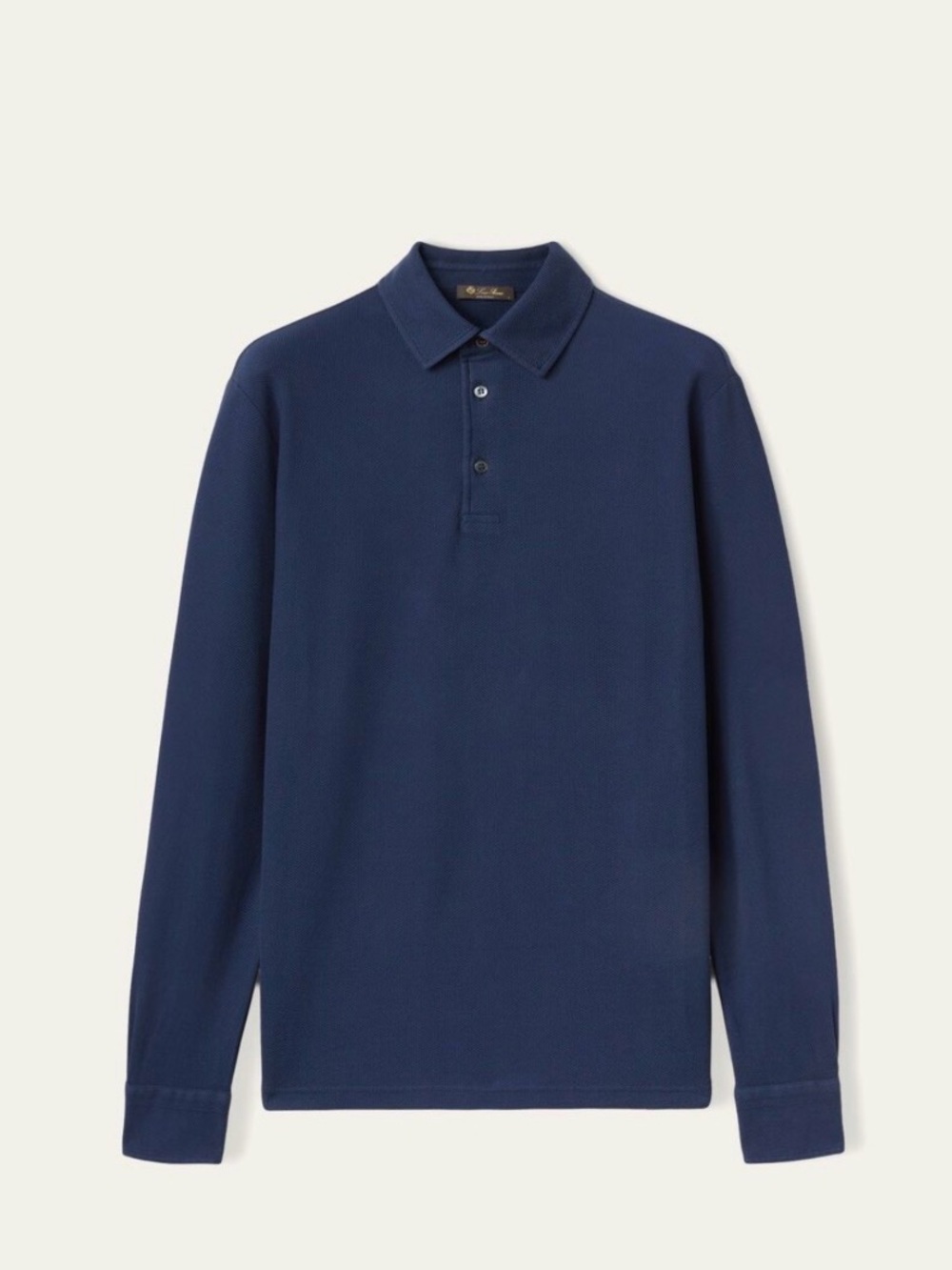 Loro Piana Dark Navy Long-Sleeve Polo Shirt - Picture 2 of 14